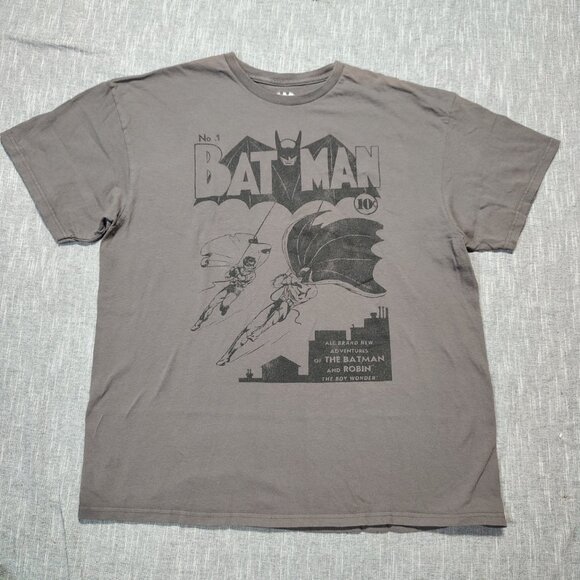 Batman And Robin T-Shirt Gray Black Retro Comic Book Graphic Boy Wonder Cotton - Picture 1 of 9